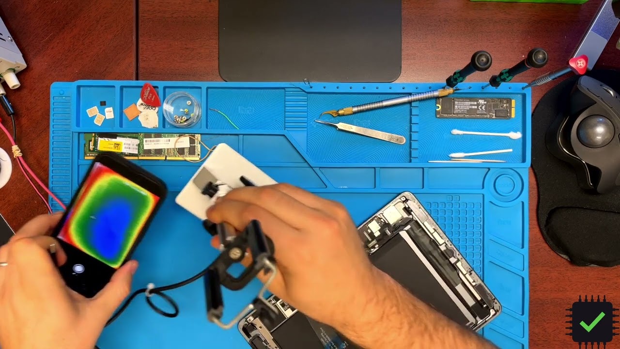 Apple iPad 7th Generation A2200 No signs of life repair. 1A 5V Draw. Short on PPVCC_MAIN.