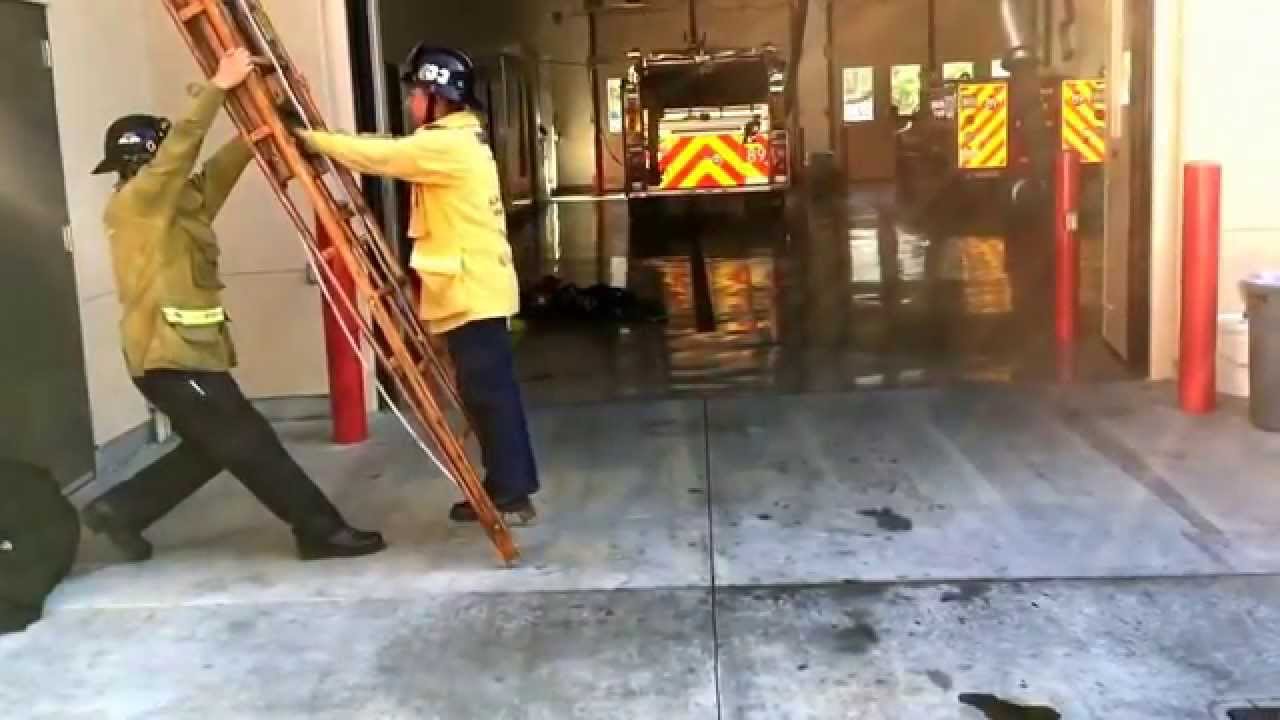 LACoFD Fire Explorers 24' Extension Ladder.
