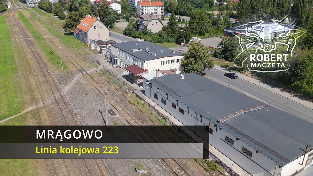 LK 223 - Mrągowo | Nieczynna stacja kolejowa | Widok z drona 4K