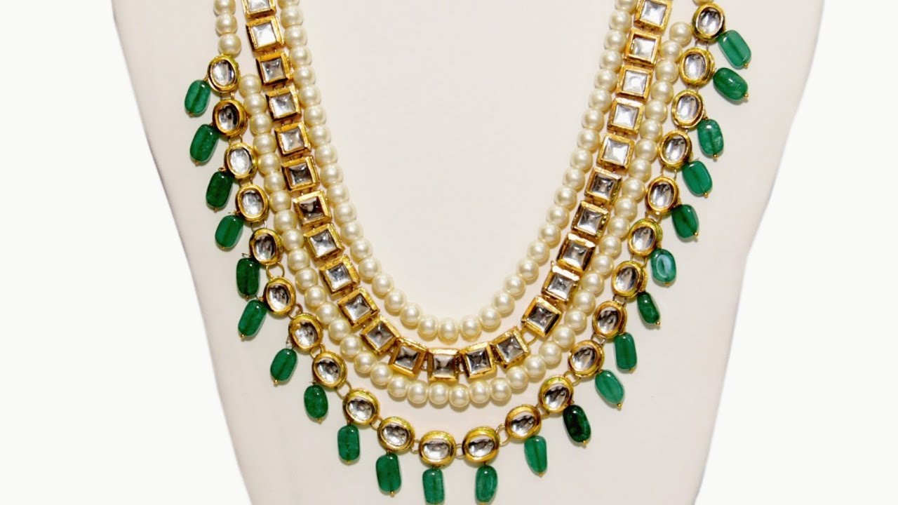 Multiple Moti necklace set design/Moti Kundan necklace set design/multiple layer Necklace set