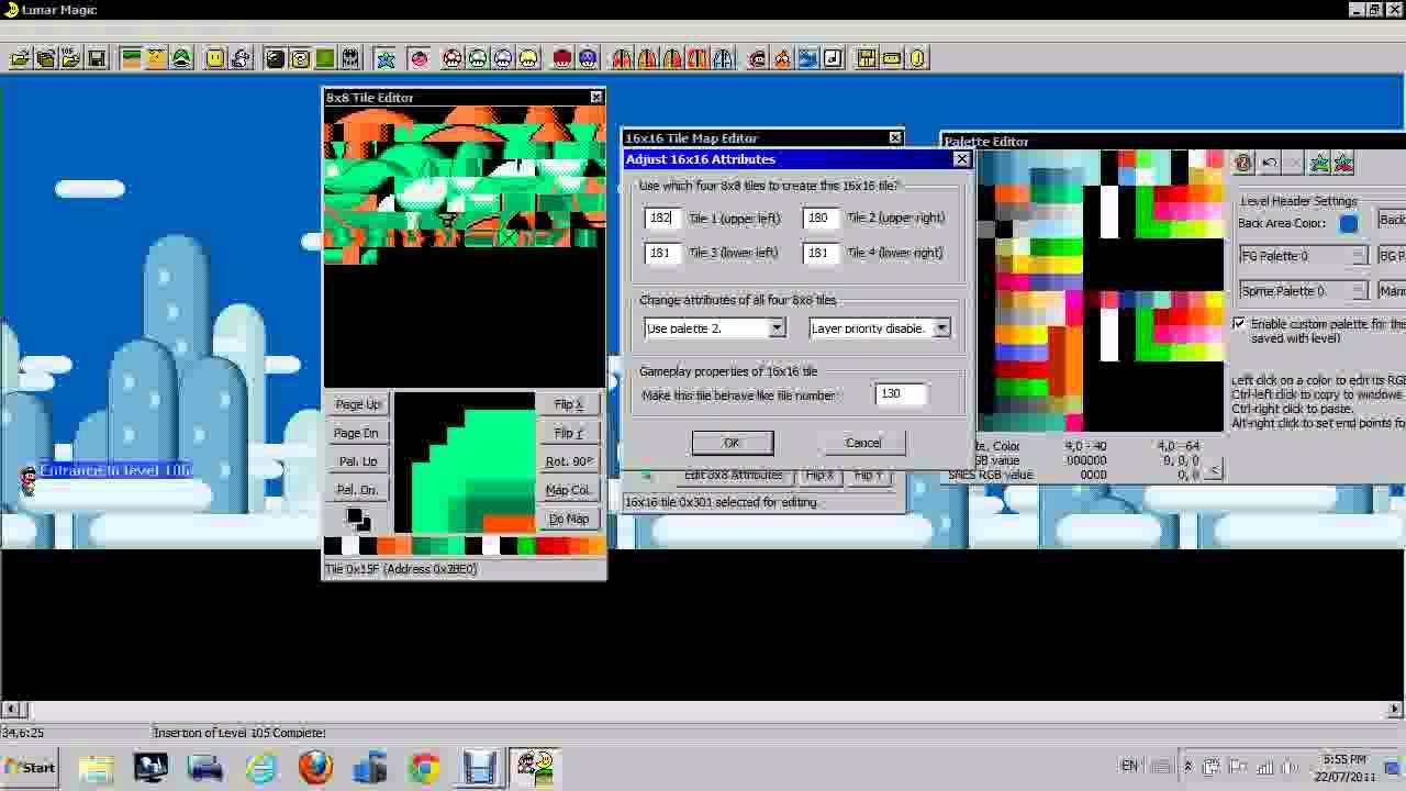 a retardedmario tutorial: lunar magic making custom graphics part 1