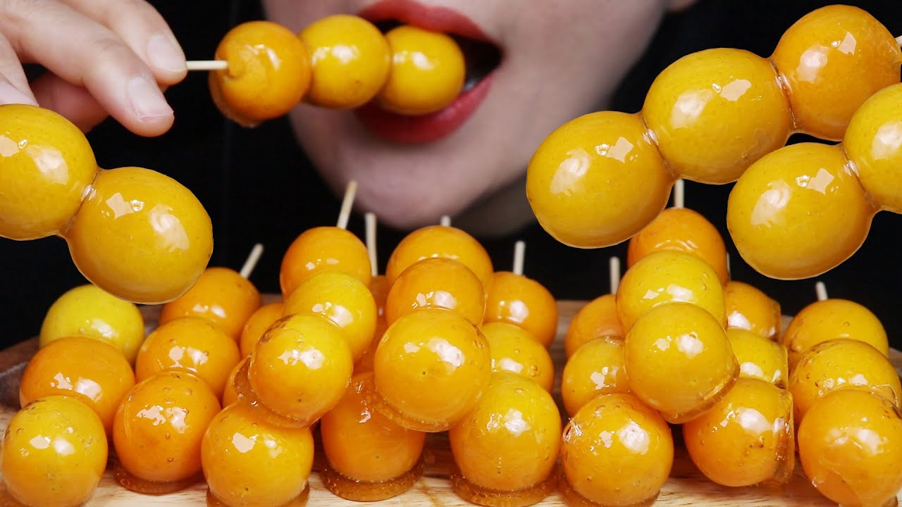 ASMR 금귤 탕후루 리얼사운드 먹방 🍊🍊 만드는영상 | Tanghulu Candied Kumquats Mukbang Kẹo trái cây フルーツ飴