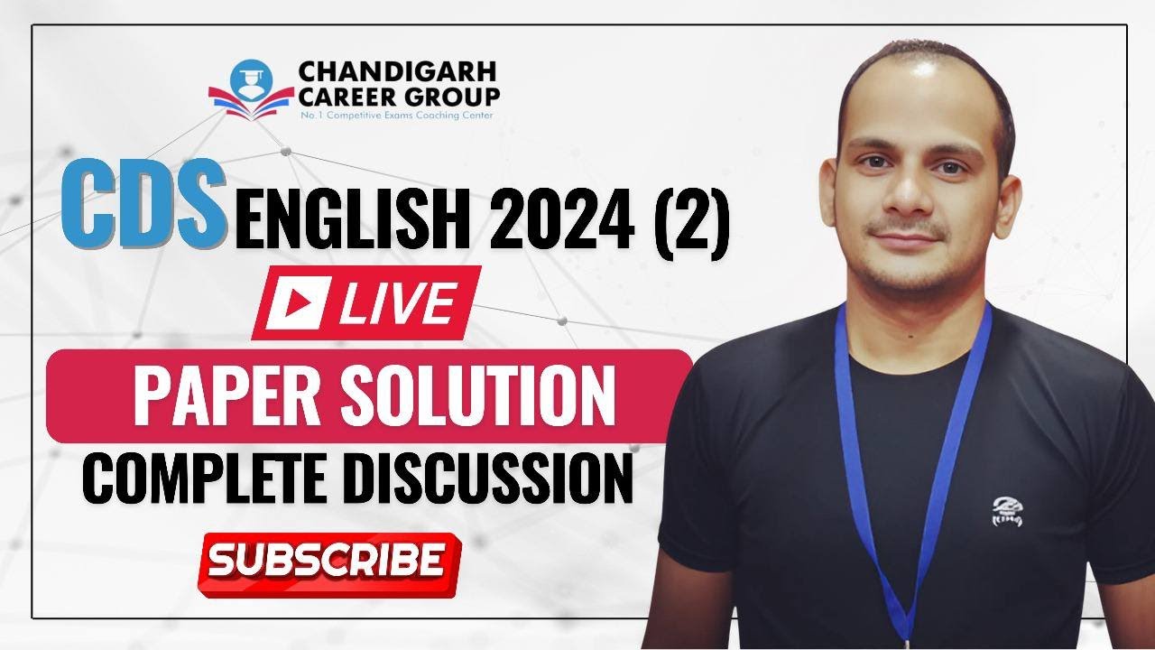 CDS 2, 2024 English Question Paper Solution with Explanation|| CDS 2, 2024 English Question Paper||