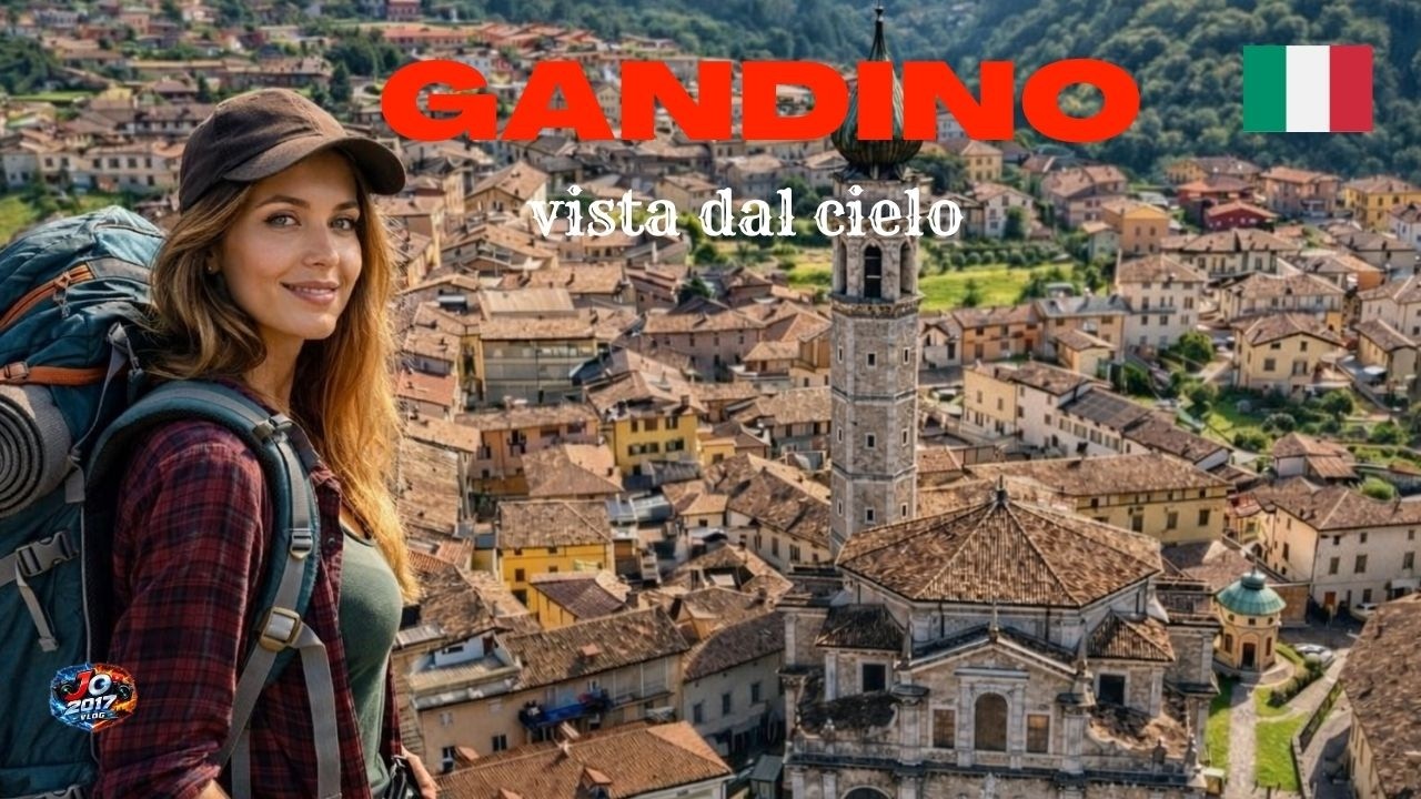 Gandino Val Seriana vista dal cielo, Bergamo Italy 🇮🇹
