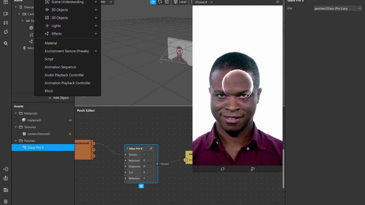 Reflective Glass Shader for Spark AR