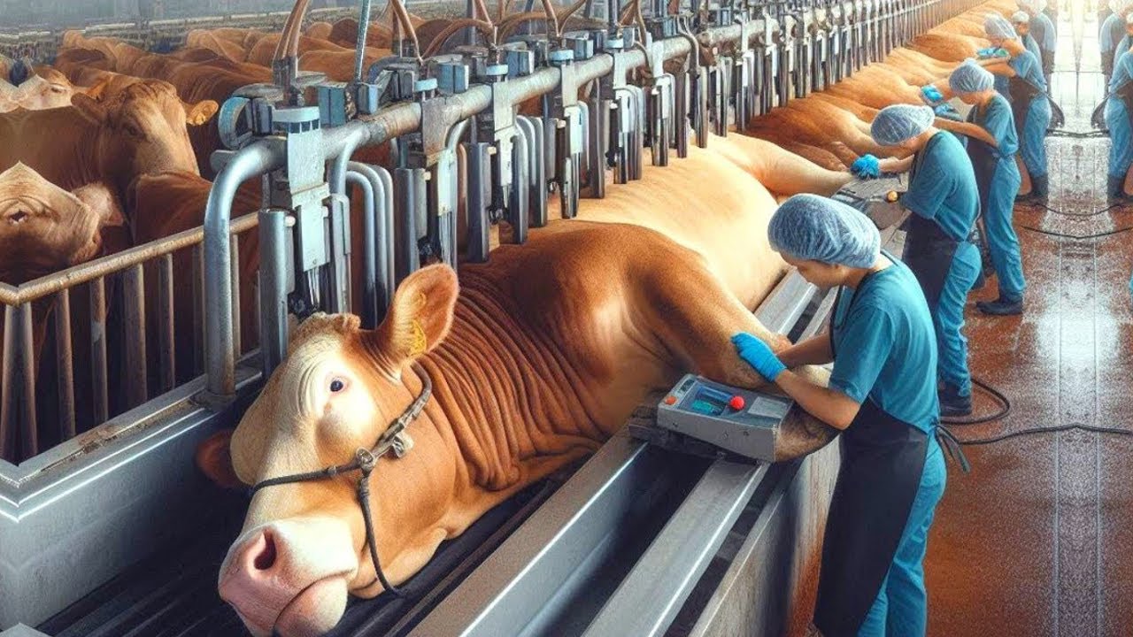 Modern Cow Farming Equipment & Method Improve Productivity - Amazing Milking Dairy & Canning Process