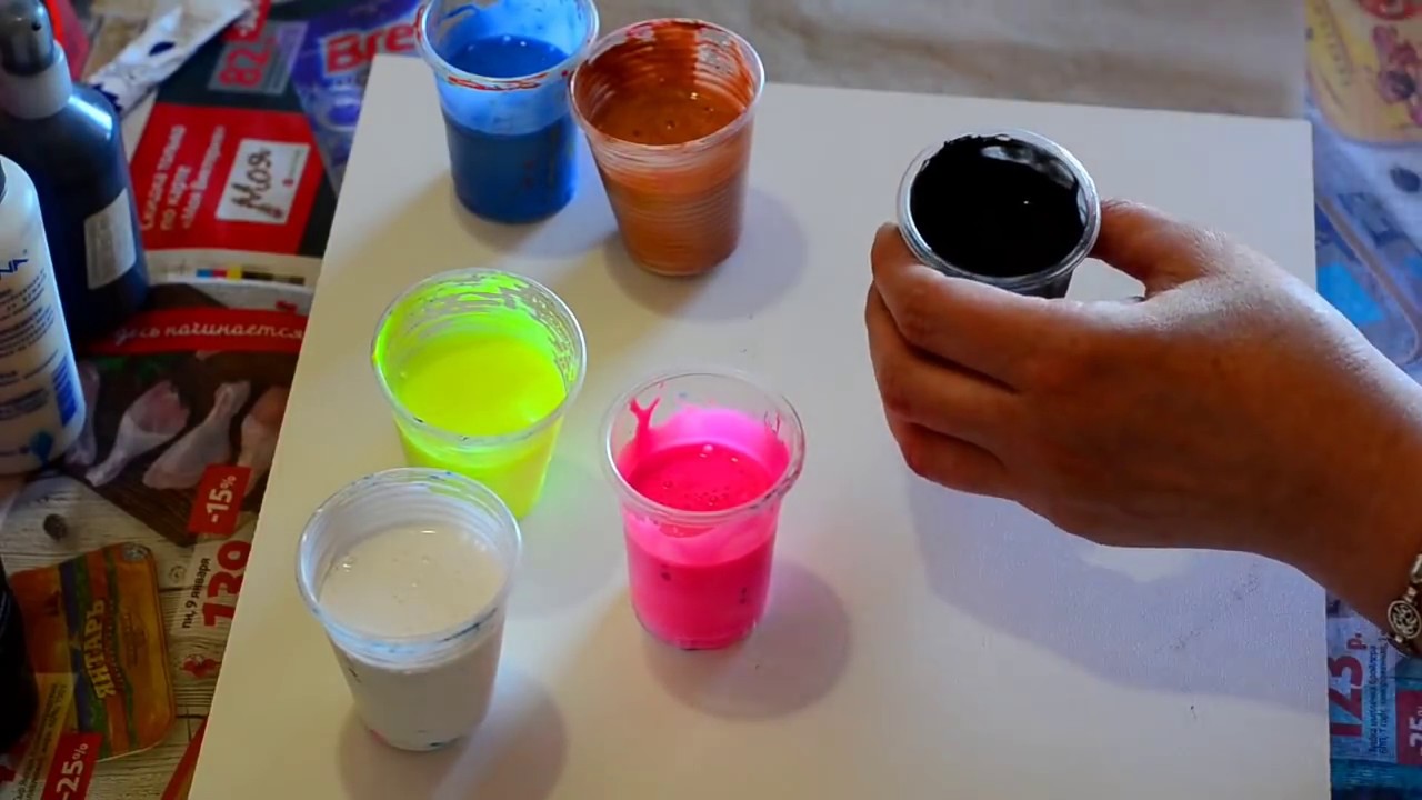 Почему трескается краска в акриловой заливке.  Acrylic fluid pouring.