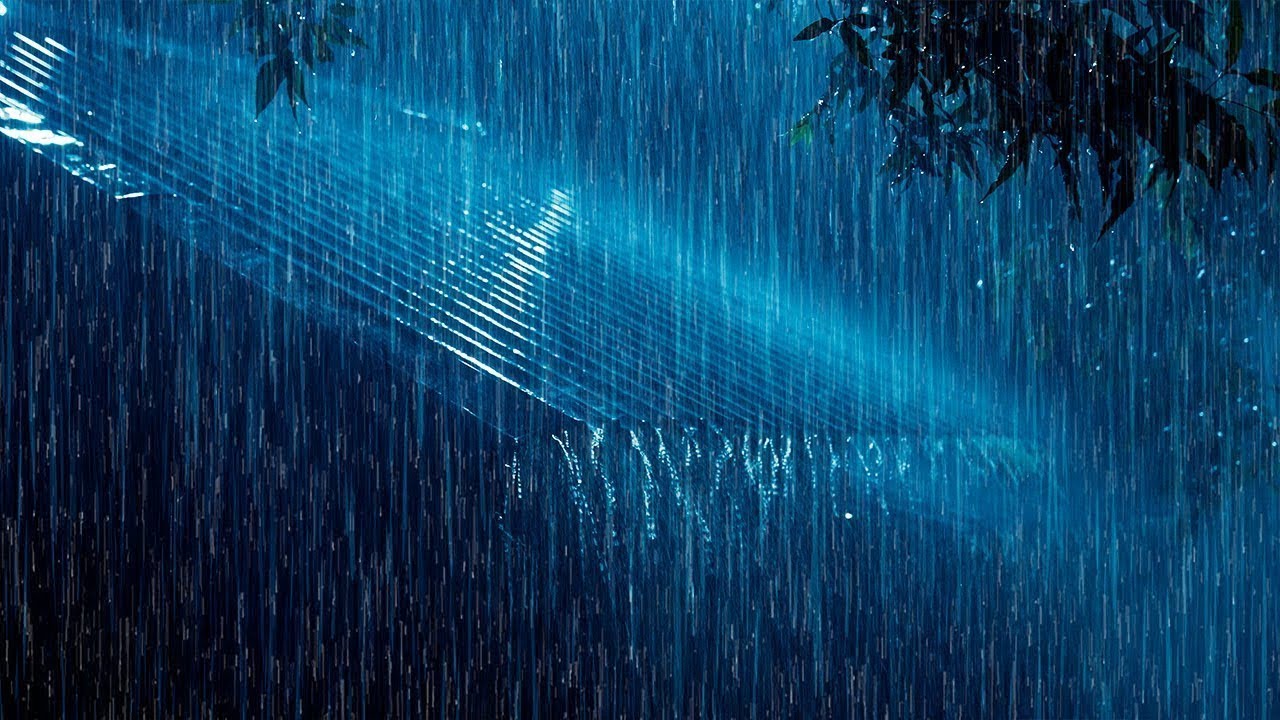 Goodbye Insomnia With Heavy RAIN Sounds | Rain Sounds On Old Roof In Foggy Forest At Night, ASMR