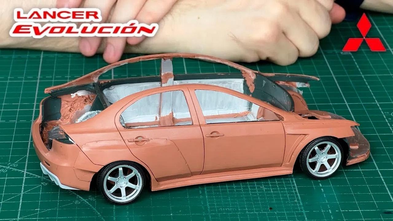 Así hice mi propio Mitsubishi Lancer EVO X de plastilina