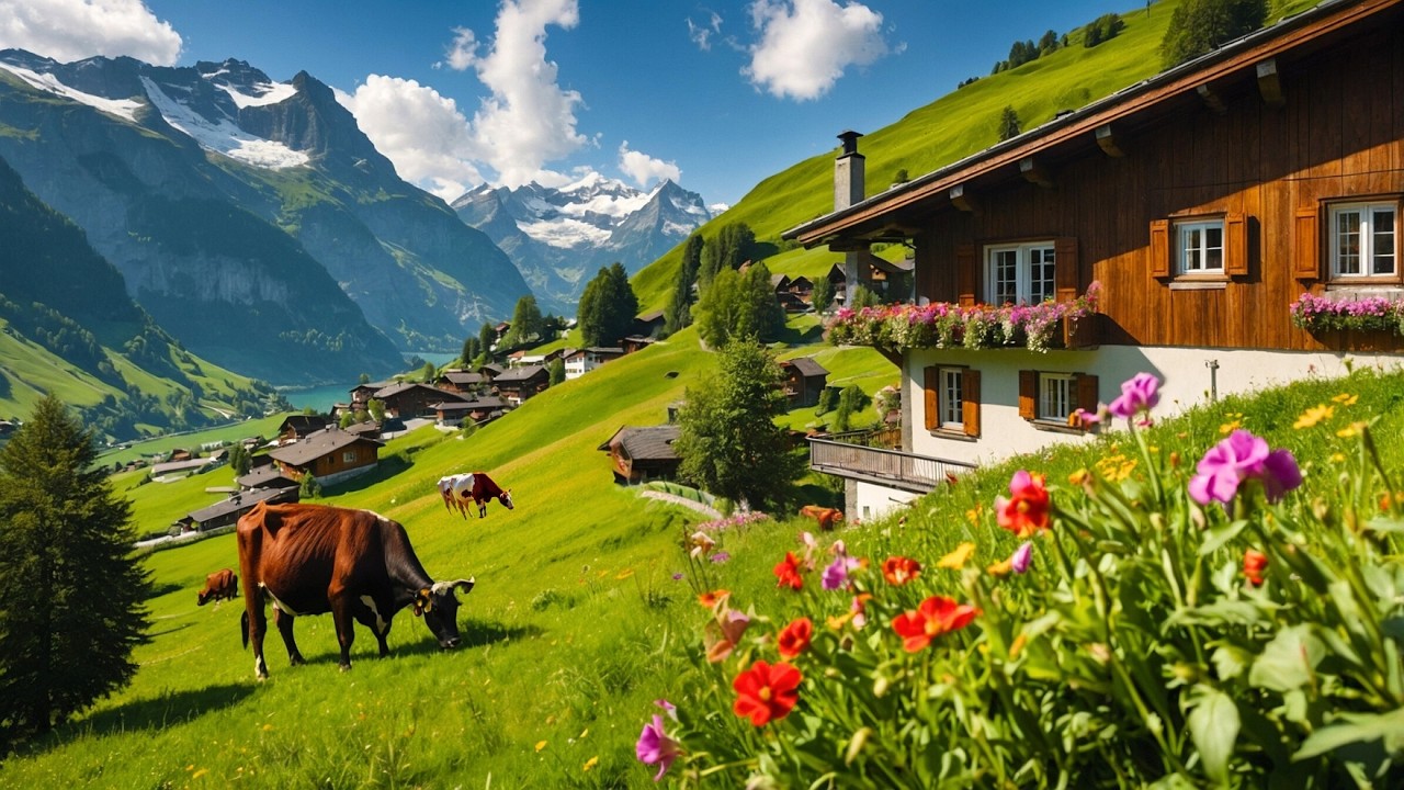 Switzerland's Most Beautiful Villages. Relaxing Walk Countryside Life. Most Beautiful Places