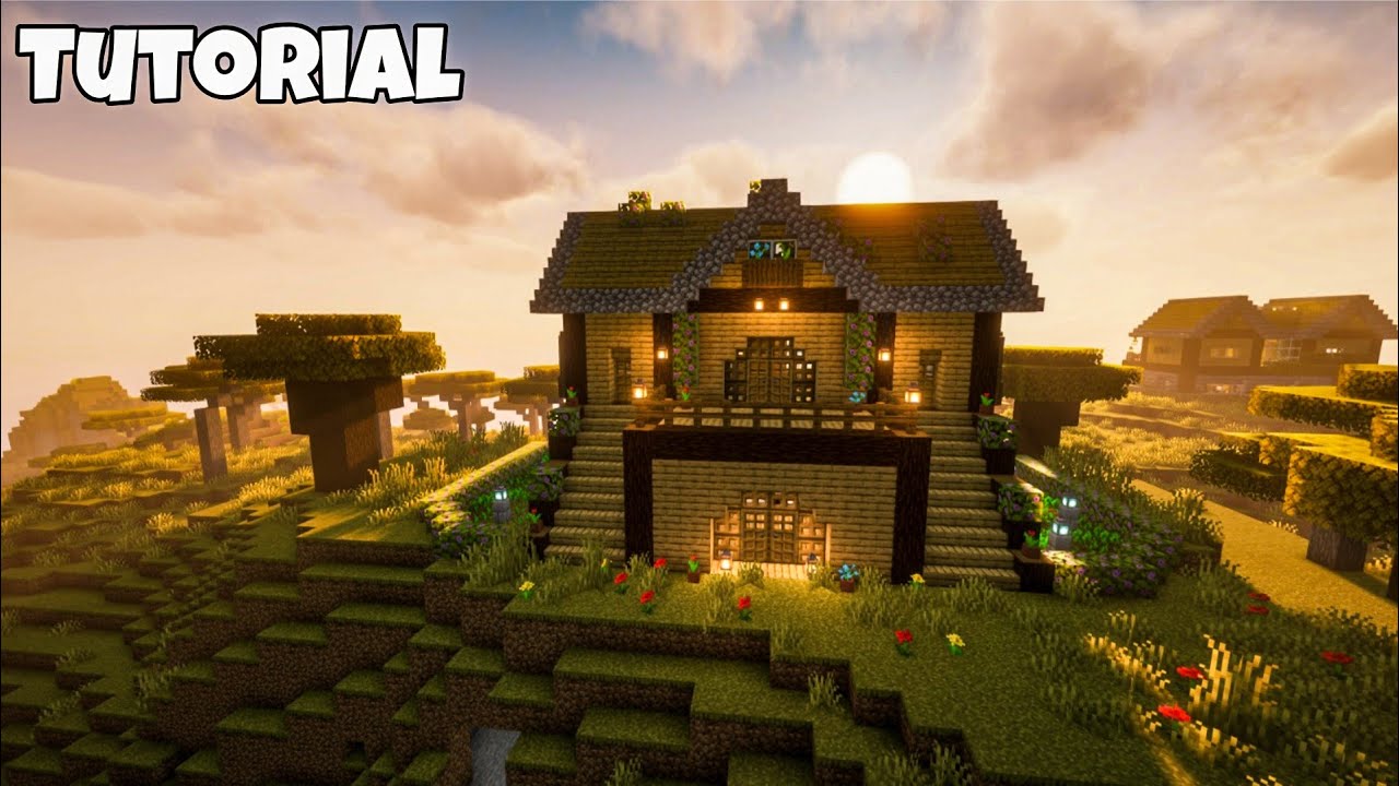 How to Build a Wooden House For Minecraft Survival Tutorial  ( Easy to Build ) #4