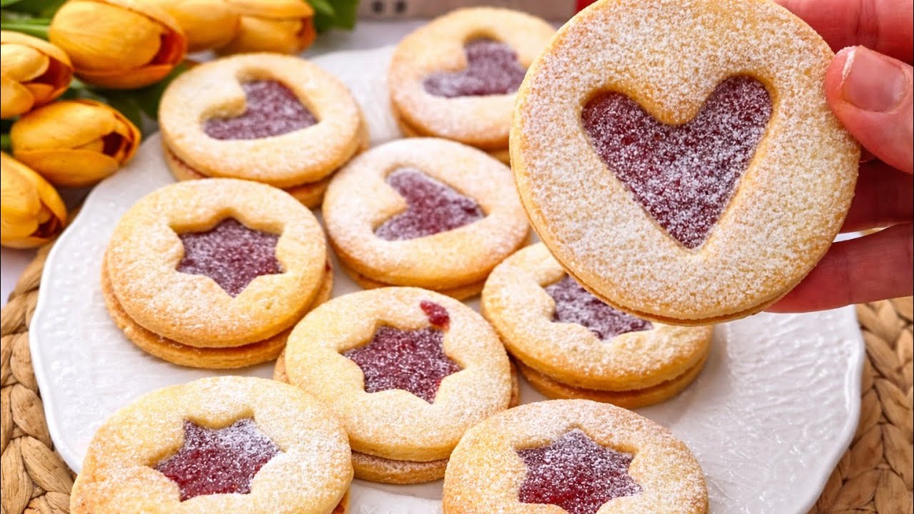 Идеальное ПЕСОЧНОЕ ПЕЧЕНЬЕ с джемом ❤️ Рассыпчатое и нежное | Подробный рецепт