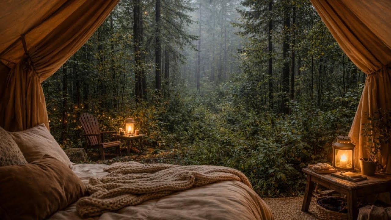 Romantic Soft Jazz in the Forest | Cozy Evening Jazz for Relax