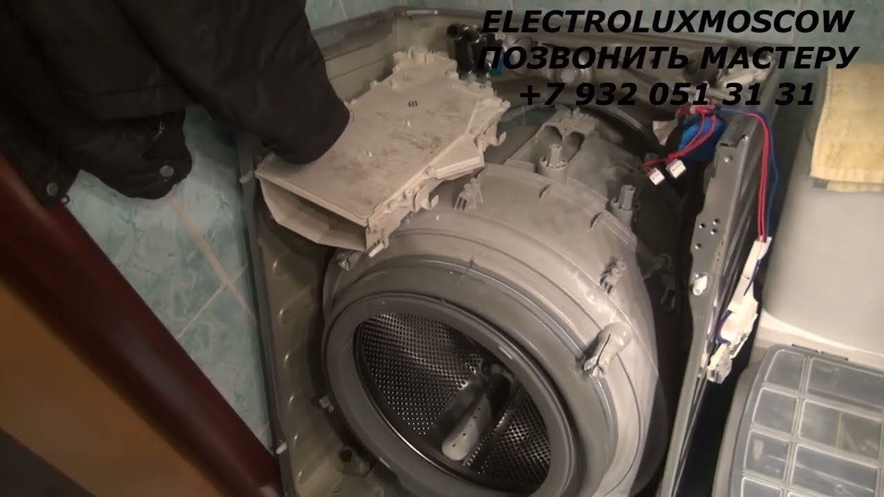 Стиральная машина AEG L58527XFL  914530806  00 замена подшипников на неразборном баке