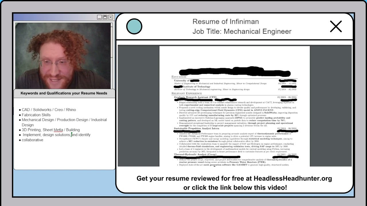 Corporate Recruiter Reviews a Mechanical Engineer Resume (Infiniman)