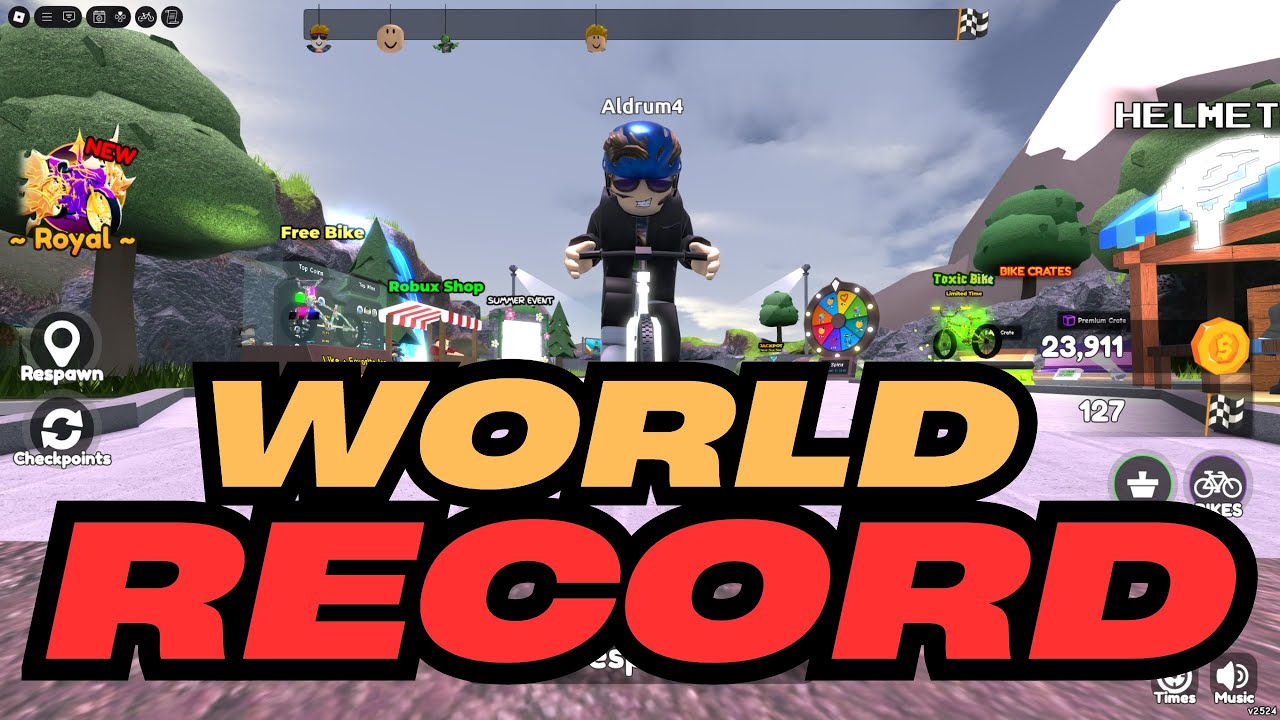 ROBLOX  Deadly Biking 🚴‍♀️🥇 (World Record) #roblox #robloxspeedrun #worldrecord #robloxbikegames