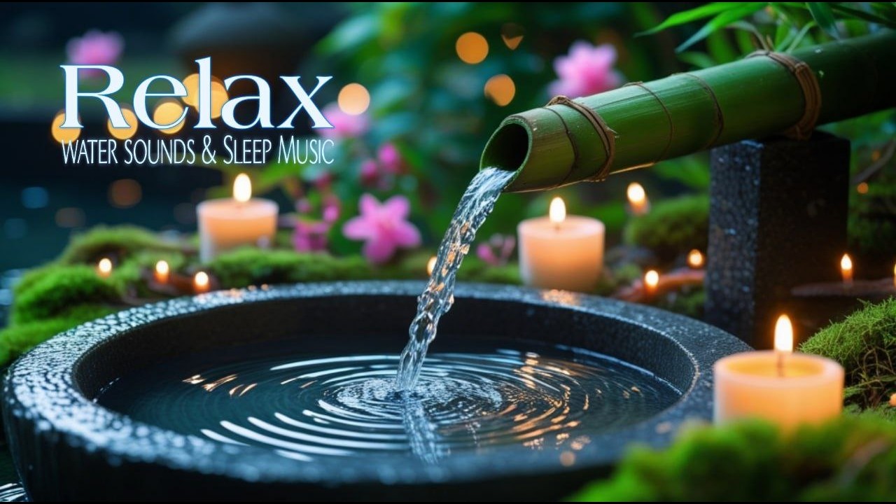 Mind Healing 🌿 Bamboo Water Sounds & Relaxation Music - Healing of Stress • Relieve depression.