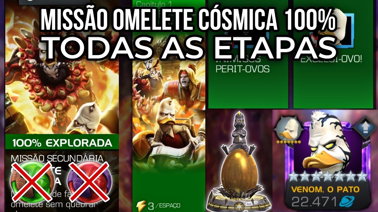 Missão Omelete Cósmica 100% (TODAS AS ETAPAS ATÉ O OVO🥚) | Marvel Torneio de Campeões