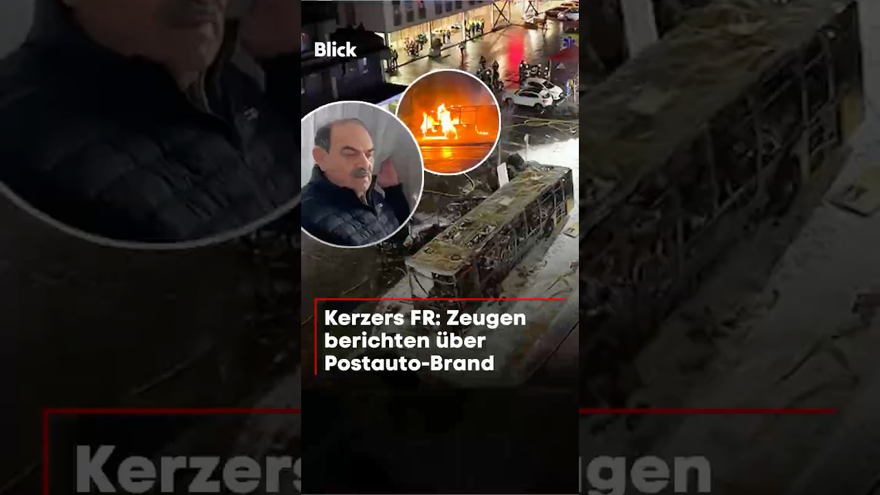 Kerzers FR: Zeugen berichten &uuml;ber Postauto-Brand
