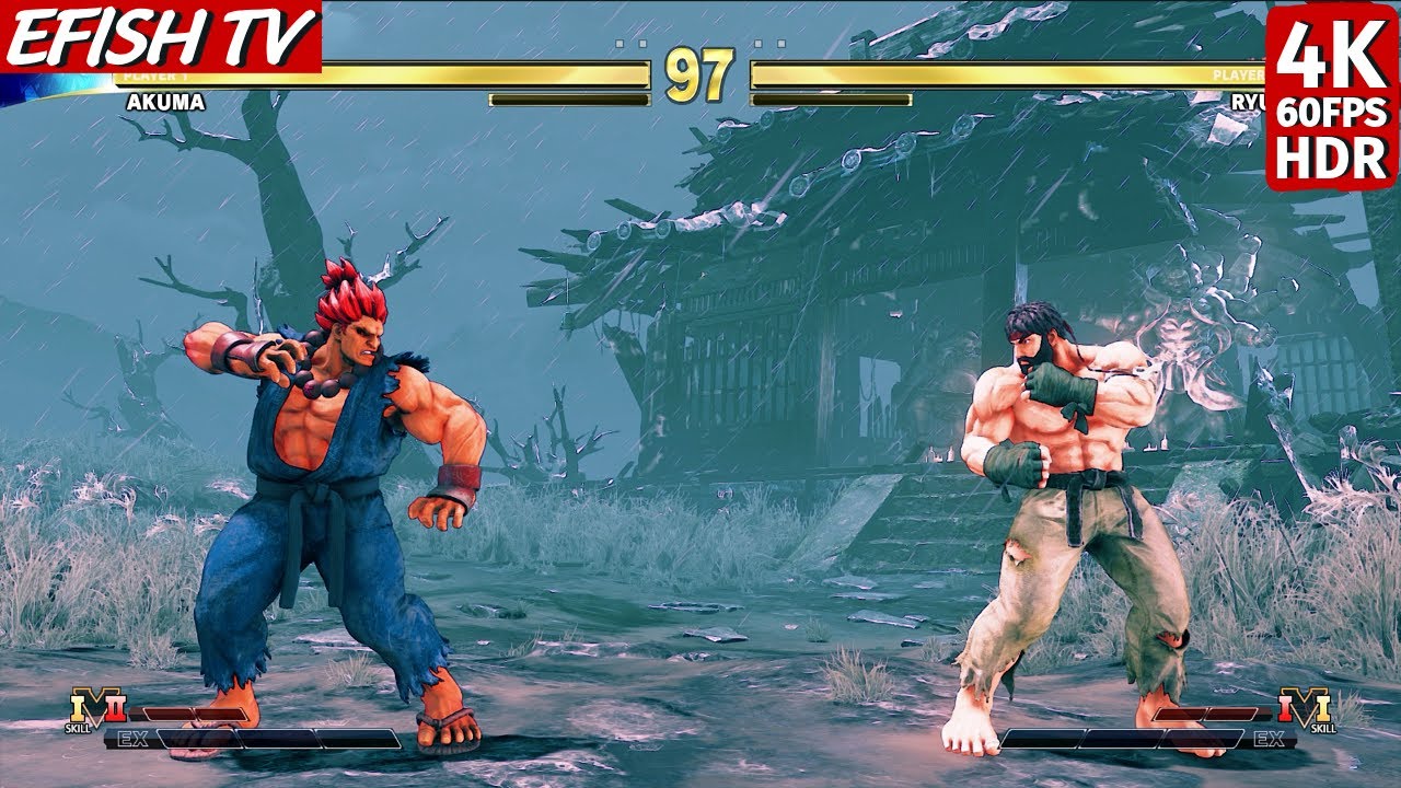 Akuma против Ryu (сложнейший ИИ) &mdash; Street Fighter V