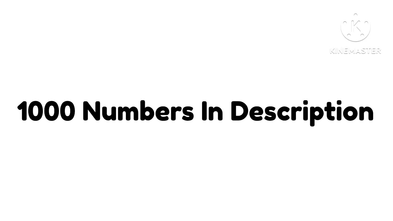 1-1000 Numbers In Description
