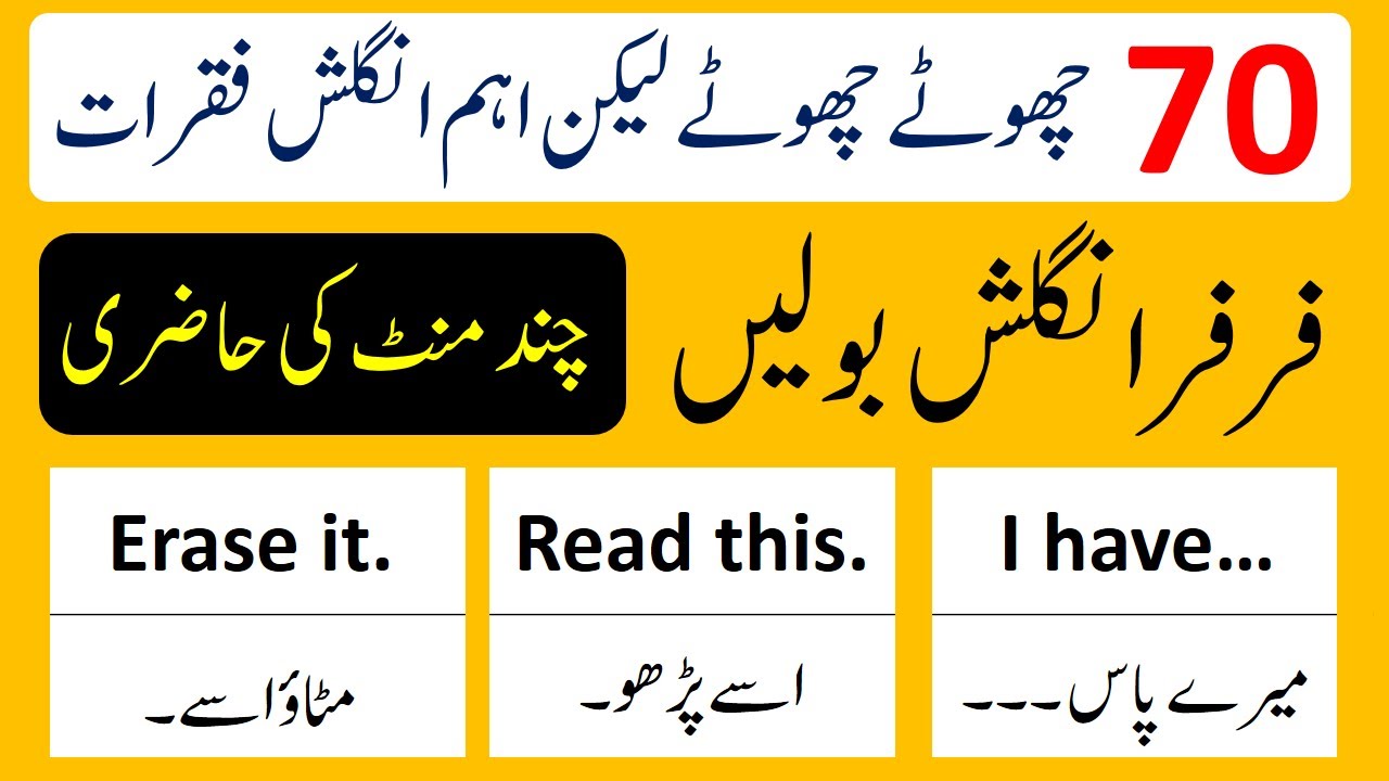 70 English Speaking Practice Sentences With Urdu Translation