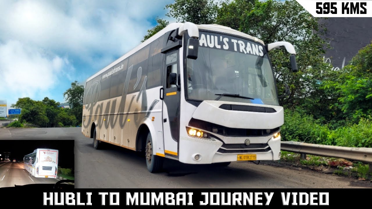 Hubli to Mumbai bus journey by Paul's Trans Ashok Leyland Ac Sleeper Bus | Cabin Ride