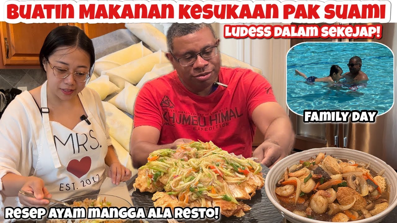MUMPUNG PAK SUAMI LIBUR MASAK MAKANAN KESUKAANNYA| FAMILY DAY