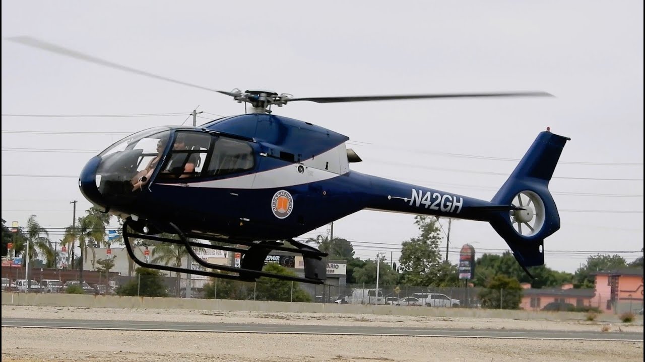 EC120 Colibri Start-Up, Takeoff & Landing on Helipad | Airbus H120 Helicopter Eurocopter N42GH