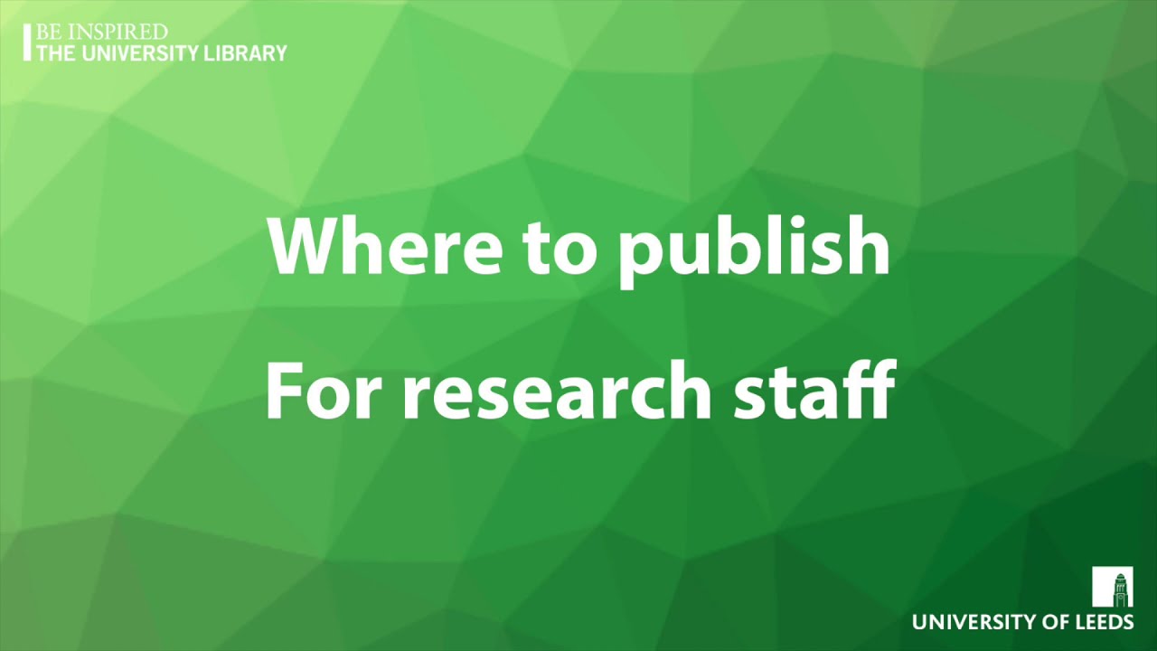 Where to publish for research staff