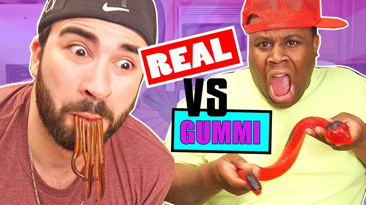 GUMMY FOOD vs. REAL FOOD CHALLENGE!!