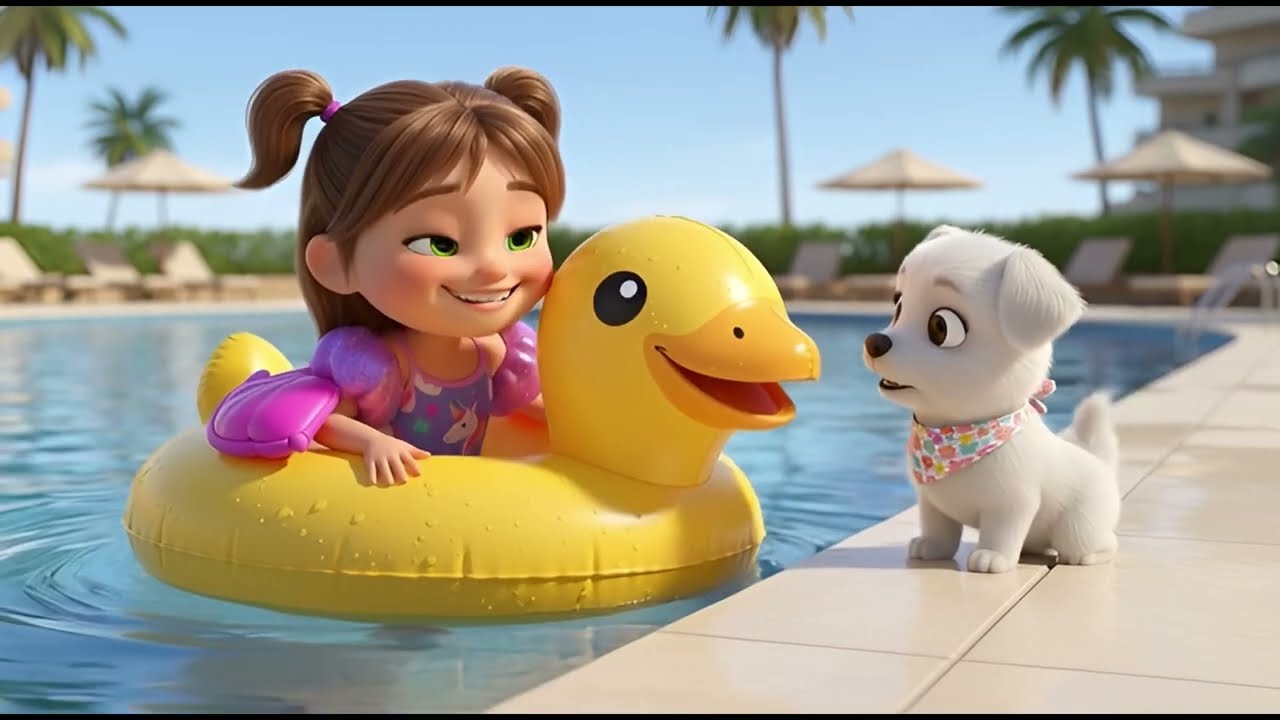 Brincando na Piscina.