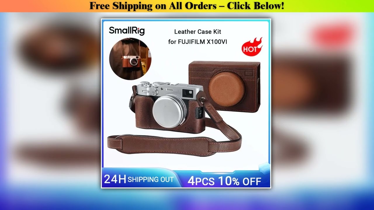 SmallRig X100VI Leather Case Kit for FUJIFILM X100VI, Including Leather Half Case, Flip Case Cover