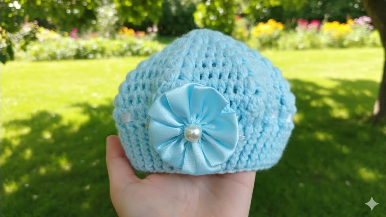#الجزء_التاني_#طريقه_عمل_طاقية_كروشيه_للرضع#💙 #شغل_يدوي_ناعم#crochet 