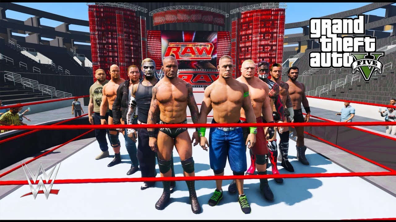 GTA 5 WWE 10-MAN BATTLE ROYAL (GTA V WWE Mod)
