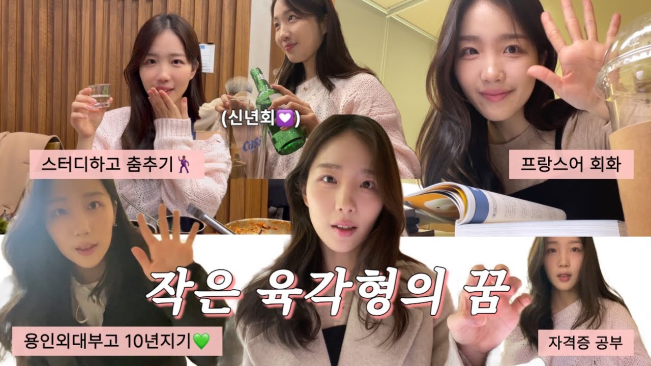 [Vlog] 새해에는 커다란 육각형이 될래요✨ | 용인외대부고 10년지기🤍 | 스터디, 프랑스어