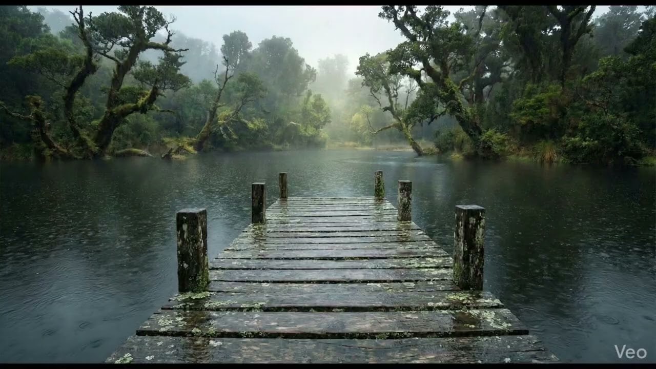 Rainy Lake Cabin Ambience | 1 Hour of Deep Relaxation & Healing Rain Sounds