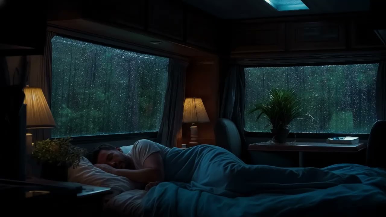 Rain Sounds in a Camper 🌧️ Peaceful Dawn Sleep Ambience | Van Life Rain ASMR #asmr #rain #rainsounds