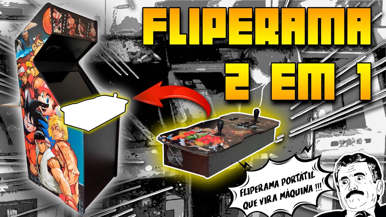 Fliperama 2 em 1 - PORT&Aacute;TIL + UPRIGHT
