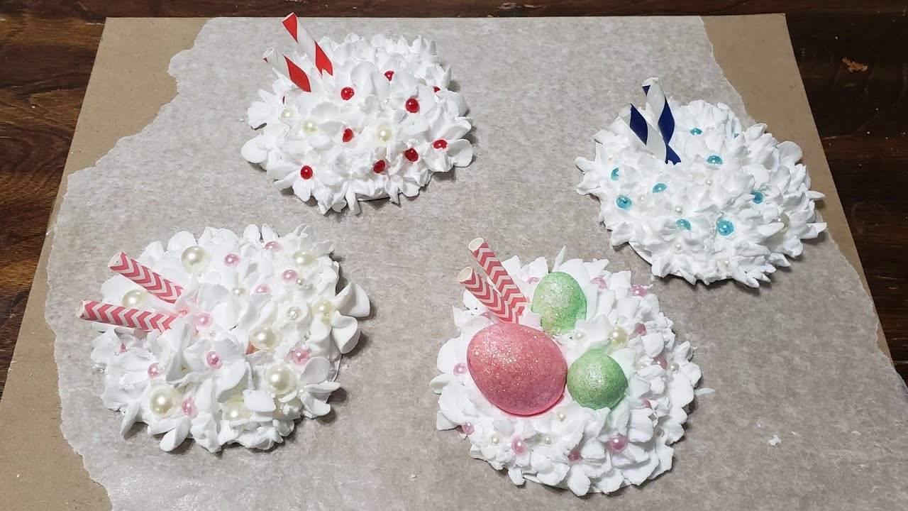 #whipcream #fakewhipcream #marshmallowtop DIY Fake Whip Cream Tops