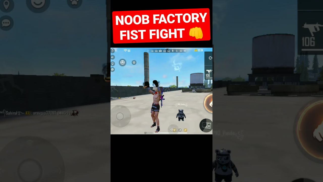 Noob playing 1v4 factory fist fight | 1v4 fist fight👊 in free fire | #shorts #factoryfistfight #fun