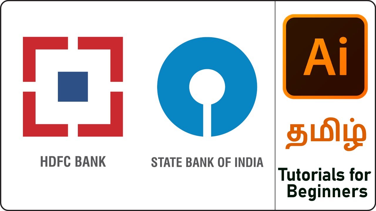 How to create HDFC & SBI logo | Illustrator Tutorial in Tamil | Illustrator Tutorials in  - 2024