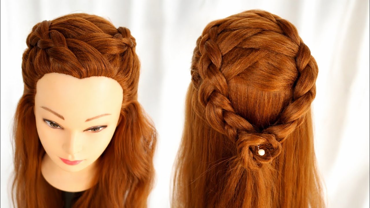Open Hair Front Braid Hairstyle for Wedding Party | Simple & Easy Hairstyle for Beginners