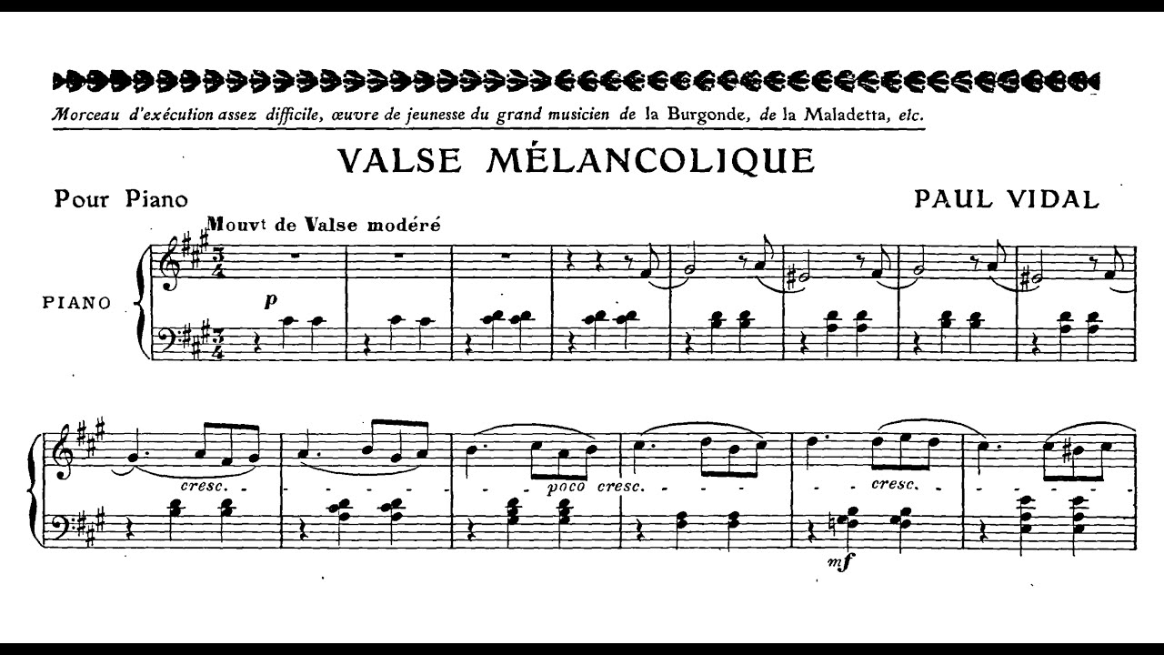 Paul Vidal: Valse mélancolique