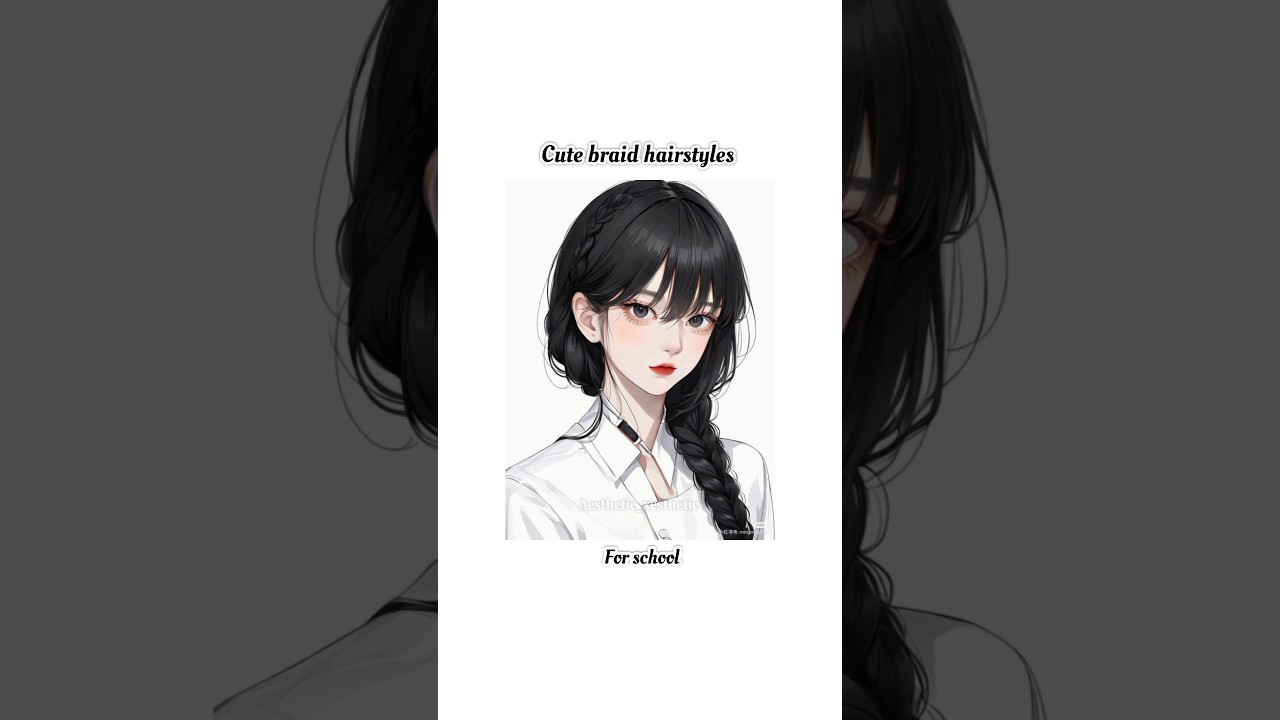 Cute braid hairstyles for school #shorts #aesthetic #hairstyle #trending