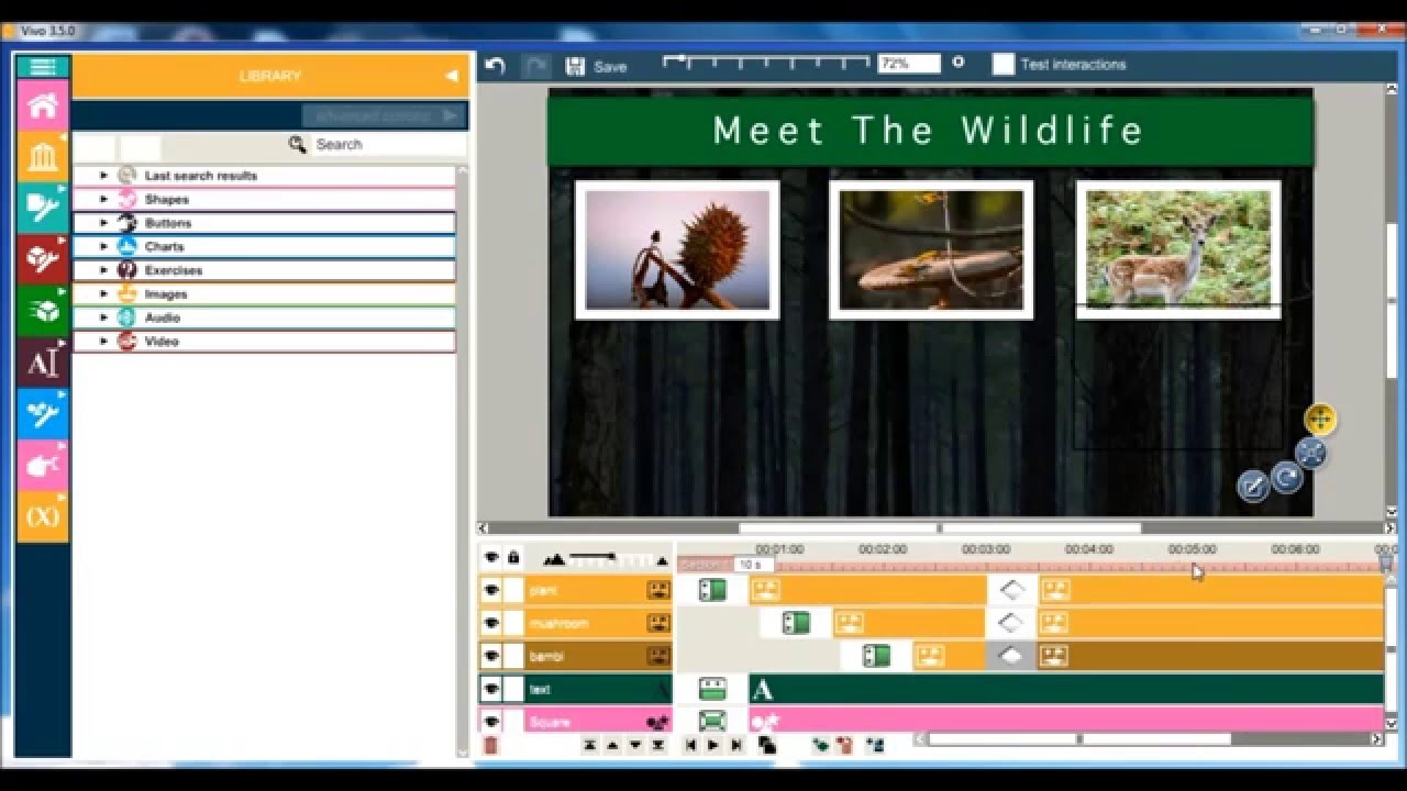 Using the timeline to create an eLearning course: Getting started with the Vivo authoring tool