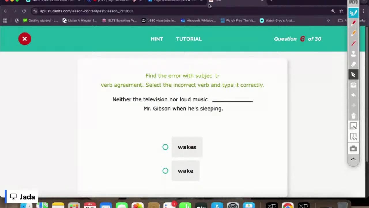 High school Advanced Writing - English: Subject-verb agreement
