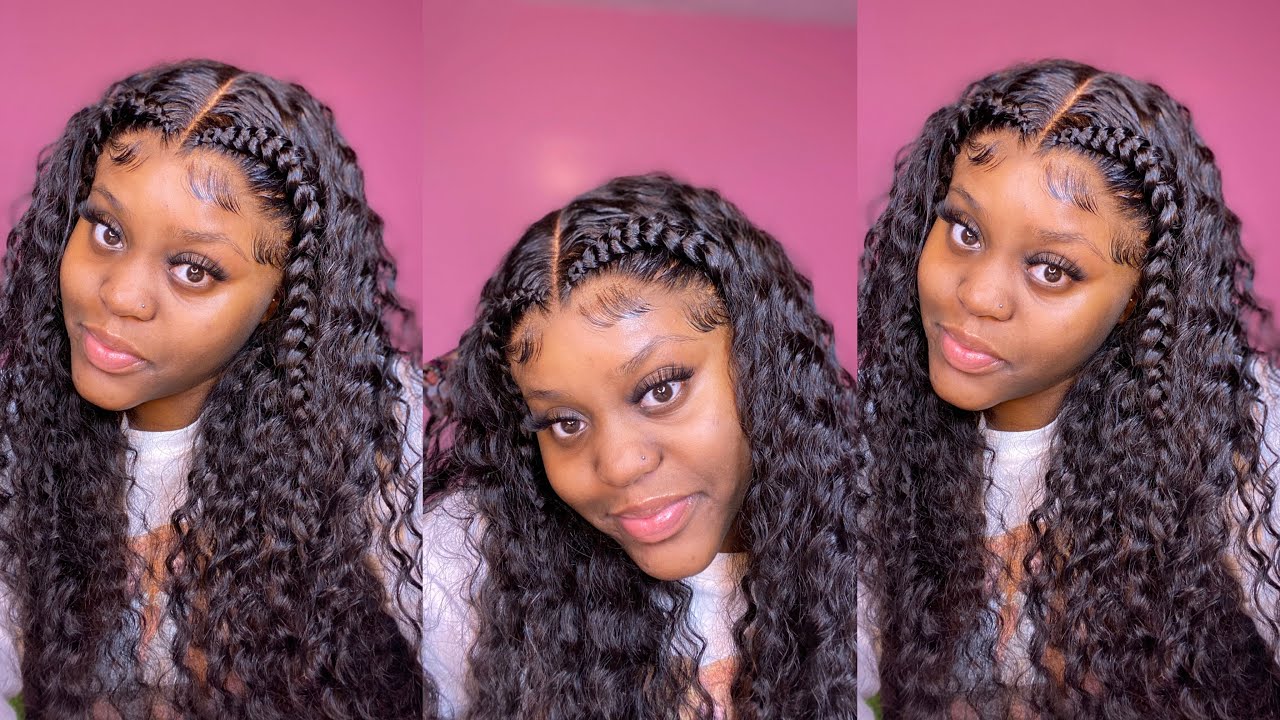 TWO BRAID CURLY WIG INSTALL TUTORIAL | HOW TO MELT YOUR LACE DOWN FOR BEGINNERS FT ISHOW HAIR