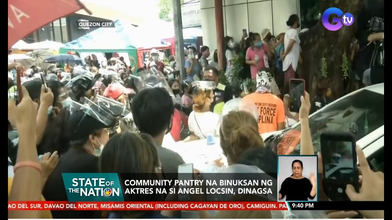 Community pantry na binuksan ng aktres na si Angel Locsin, dinagsa | SONA