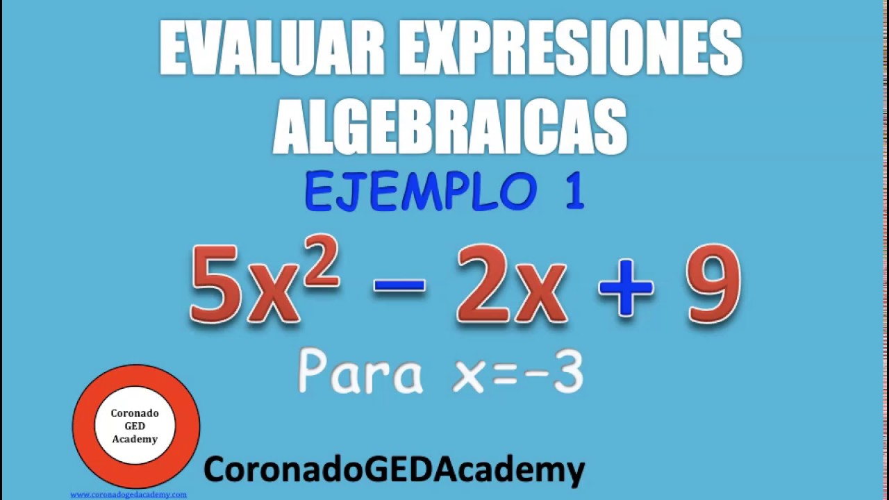 ¿Cómo evaluar expresiones algebraicas? EJEMPLO 1